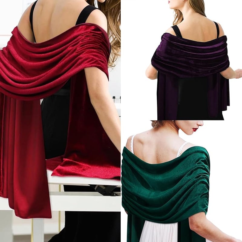 Royal Blue Velvet Shawl Comfortable Sophisticated Unisex Scarf for Dating Night - Image 2